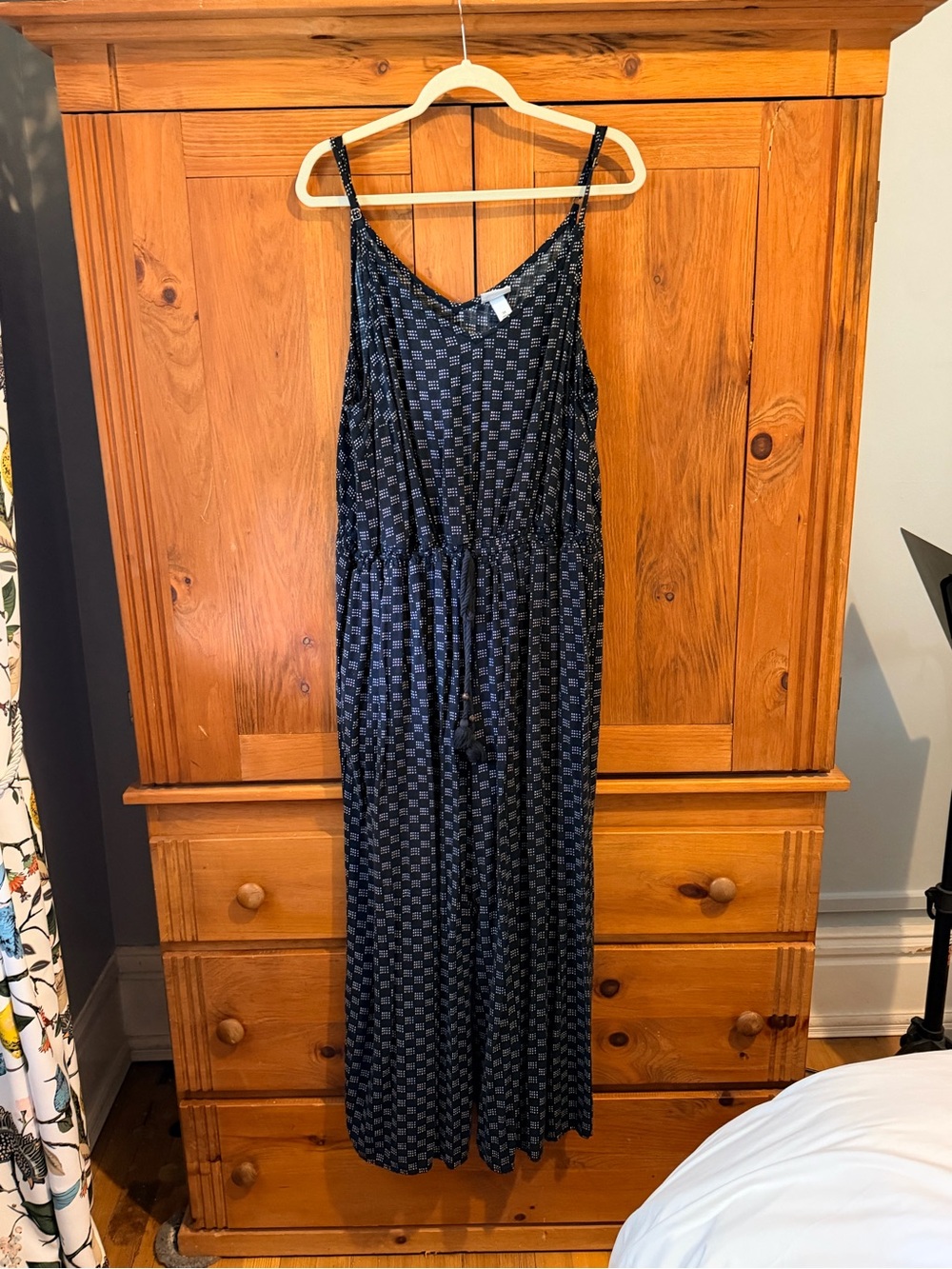 Ava & Viv Patterned Spaghetti-Strap Jumpsuit